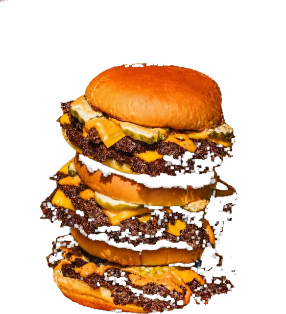 The OFA smashed burger, three patties